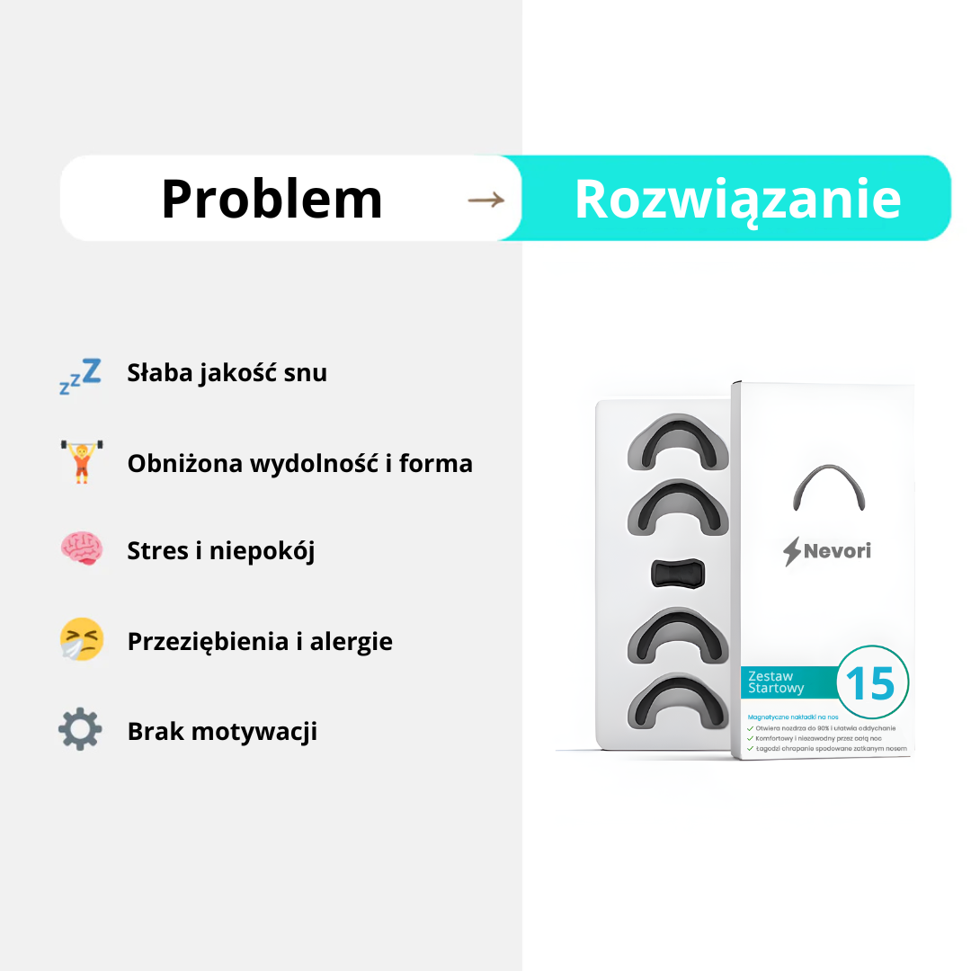 Nevori - magnetyczne nakładki na nos dla lepszego snu